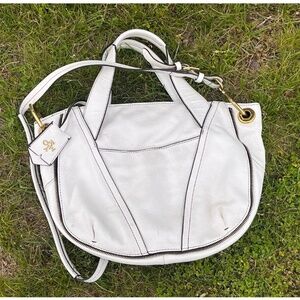 Vintage Y2K orYANY Heather White Leather Purse “Zipper Look”